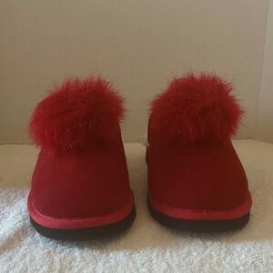 Barepaw Alexia red suede slippers  women’s size 11